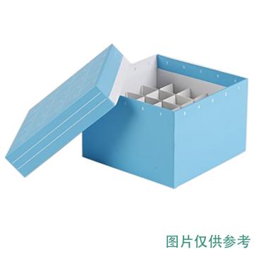 Cryomax 纸质冻存盒，蓝色、翻盖、塑料10*10分格、2.0ml内旋管&1.6ml外旋管适用，IRBOX-2100-B 售卖规格：50只/箱
