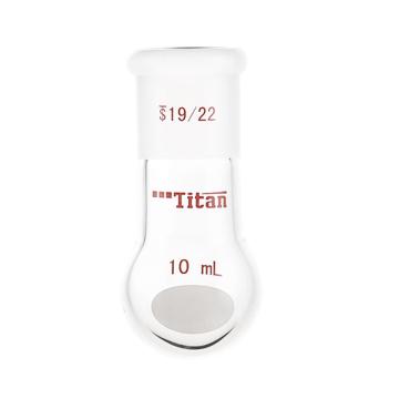 泰坦 单颈圆底球瓶，厚壁高强度，磨口：19/22，10ml 特优级，TF301910 售卖规格：1个