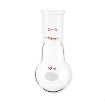 泰坦 单颈圆底球瓶，厚壁高强度，磨口：24/40，50ml 特优级 爆款，TF302450 售卖规格：1个
