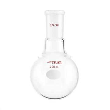泰坦 单颈圆底球瓶，厚壁高强度，磨口：24/40，200ml 特优级，TF304200 售卖规格：1个
