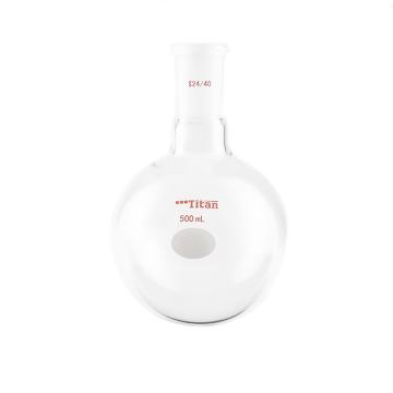 泰坦 单颈圆底球瓶，厚壁高强度，磨口：24/40，500ml 特优级 爆款，TF304500 售卖规格：1个