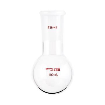 泰坦 单颈圆底球瓶，厚壁高强度，磨口：29/42，100ml 特优级，TF308100 售卖规格：1个
