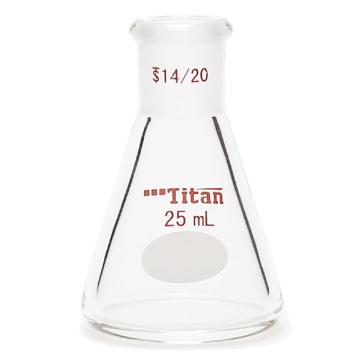 泰坦 三角瓶，厚壁高强度，磨口：14/20，25ml 特优级，TF661425 售卖规格：1个