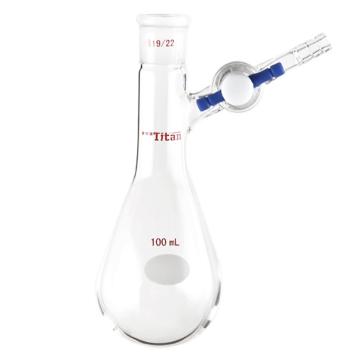 泰坦 反应茄瓶，磨口：19/22，100ml，四氟节门 特优级，TF909100 售卖规格：1个