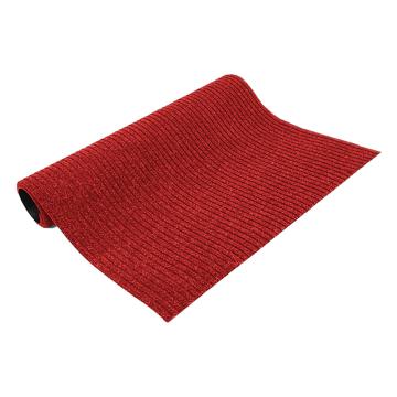 Raxwell 除尘刮沙防滑垫，RJMD0017 双条纹复合垫PVC底,1.2m*15m*8mm 红色 售卖规格：1卷