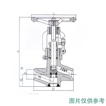 哈尔滨电站阀门 截止阀，J61Y-PW54200V DN25 PN200 焊管外径32 壁厚4.5