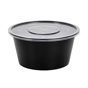 功成狮 圆形黑色一次性餐盒（透明盖），1250ml 上口径17.8cm 下口径12.9cm 高8.2cm 200套/箱 售卖规格：1箱