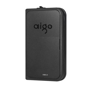 爱国者(aigo) HD806 2TB，移动硬盘 （计价单位：个） USB3.0 机线一体 抗震防摔 黑色