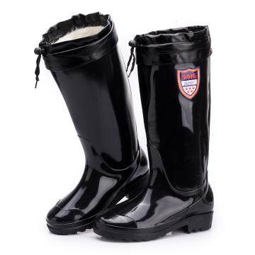 3515 加绒保暖高筒雨靴，内胆可拆卸，黑色，MYX907-39 （同型号10双起订） 售卖规格：1双
