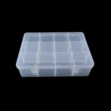 安赛瑞 塑料透明零件盒，12格，225×180×57mm，透明