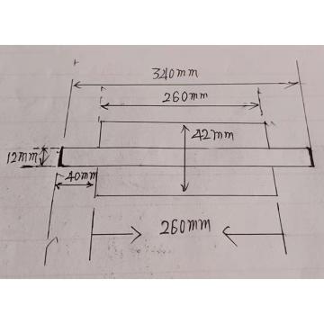 河北腾盛 304不锈钢托辊，38*260*340，轴头为圆头 售卖规格：1根