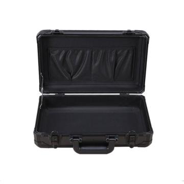 安赛瑞 手提式铝合金设备箱，材质:铝合金,规格:40×24×12cm(外径),黑色空箱,28493