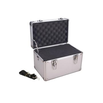 安赛瑞 铝合金工具箱，材质:铝合金,规格:34×22×22cm(外径),银色箱填满棉、肩带,28484
