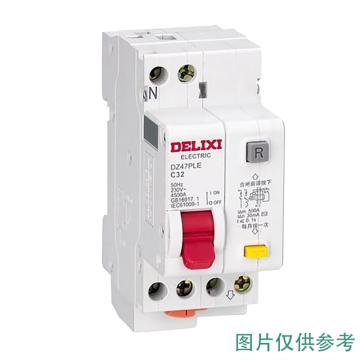 德力西DELIXI 微型剩余电流保护断路器 DZ47PLE 1P+N 40A C型 30mA AC DZ47PLEC40G 带过压