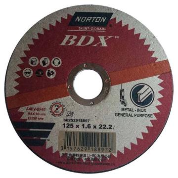 诺顿/NORTON BDX不锈钢切割片，66252918897 125×1.6×22.2 售卖规格：50片/盒