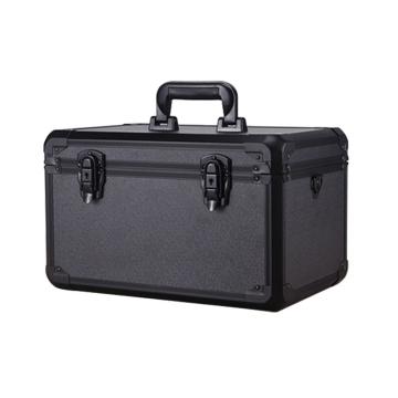 安赛瑞 铝合金工具箱，材质:铝合金,规格:44×30×31cm(外径),黑色空箱带隔板、肩带,28489