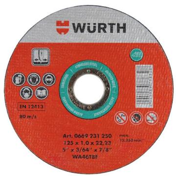 伍尔特/WURTH 切割片-不锈钢，0669231150 Φ115×1×22.23mm 售卖规格：50片/盒