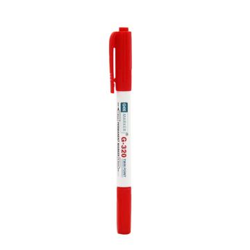 GEEMARKER 小双头记号笔，G-320红色 防水低氯核电工业笔标记笔 粗头1.0mm细头0.5mm 售卖规格：1支