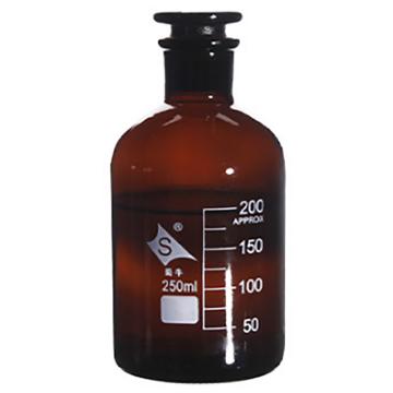 蜀牛 中性料棕小口试剂瓶(实心塞)，250ml，B-031103 售卖规格：1个