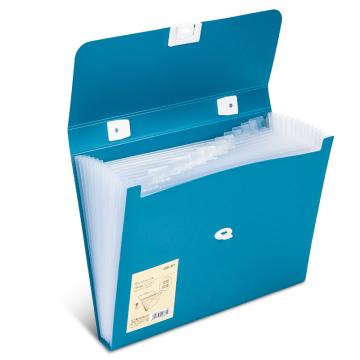 得力(deli) 13格A4手提风琴包，多层文件夹收纳资料册 文件保护 浅蓝72593 单位：个