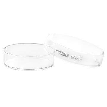 泰坦 玻璃培养皿 高硼硅 特优级 60mm,TYBL-0080,1盒(20套/盒)，TYBL-0080 售卖规格：1盒