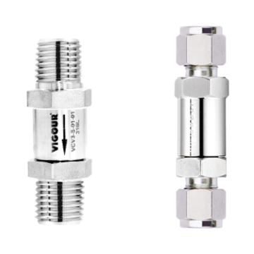 VIGOUR VCV系列单向阀，VCV-S-08-08,1/2"卡套接头，3000psi 售卖规格：1个