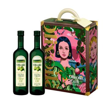 欧丽薇兰 特级初榨橄榄油，750ml*2 简装礼盒装（ 一件代发）