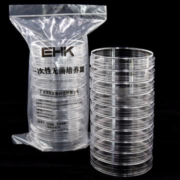 环凯微生物 一次性塑料培养皿，Φ90×15mm、500套/箱，10套/袋，20221850 售卖规格：500套/箱