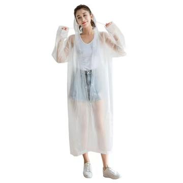 屹添 EVA时尚成人雨衣，EVA，15丝，白色 加厚，敞口连帽款，均码 售卖规格：1件