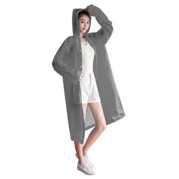 屹添 EVA时尚成人雨衣，EVA，15丝，灰色 加厚，敞口连帽款，均码 售卖规格：1件