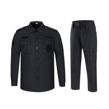 安赛瑞 保安服长袖套装，300809 80%锦纶/尼龙+20%棉涤，180，黑色夏季长袖+裤子 售卖规格：1套