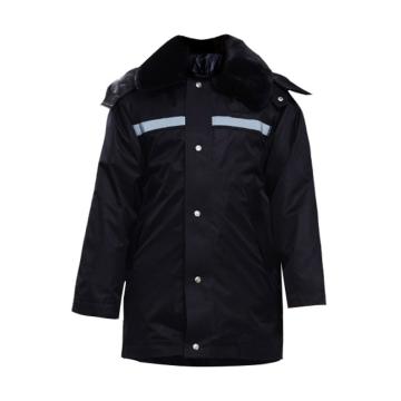 安赛瑞 中长款防寒保安大衣，300151 加厚 黑色 带反光条，180 售卖规格：1套