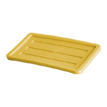 英达斯贝克 塑料固定式分格周转箱箱盖，黄色,中号通用盖 尺寸:380×280×10mm 售卖规格：1个