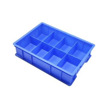 英达斯贝克 塑料固定式分格周转箱，大号8格-蓝色 外尺寸:440×320×100mm 售卖规格：1个