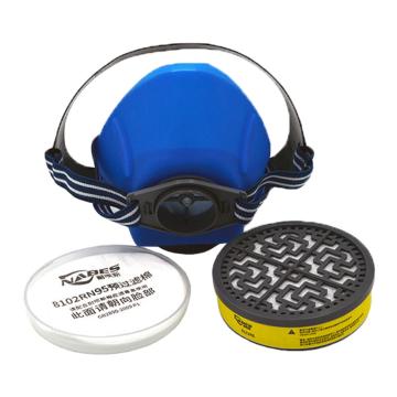 耐呗斯 单滤盒防尘及防酸性气体半面罩套装，8102RNE 售卖规格：1套