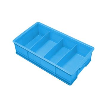 英达斯贝克 塑料固定式分格周转箱，小号4格-天蓝色 外尺寸:350×200×85mm 售卖规格：1个