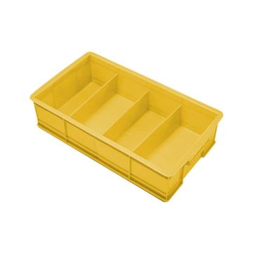 英达斯贝克 塑料固定式分格周转箱，小号4格-黄色 外尺寸:350×200×85mm 售卖规格：1个