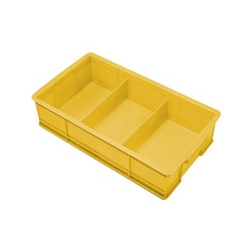 英达斯贝克 塑料固定式分格周转箱，小号3格-黄色 外尺寸:350×200×85mm 售卖规格：1个