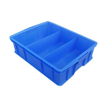 英达斯贝克 塑料固定式分格周转箱，590三格箱-蓝色 外尺寸:590×385×145mm 售卖规格：1个
