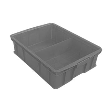 英达斯贝克 塑料固定式分格周转箱，590二格箱-灰色 外尺寸:590×385×145mm 售卖规格：1个