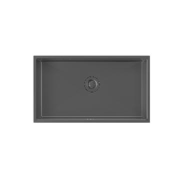 九牧 水槽，06252-AZ-1 黑色抗刮不锈钢单槽 售卖规格：1套