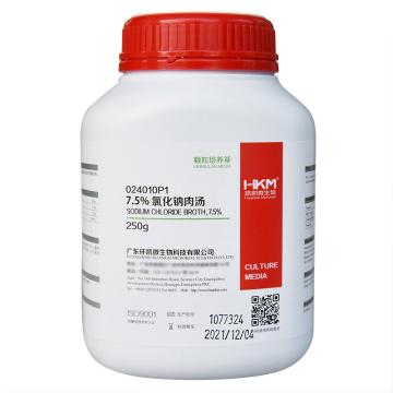 环凯微生物 7.5%氯化钠肉汤(颗粒型)，024010P1 250g/瓶 售卖规格：1瓶