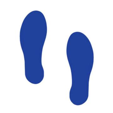 嘉辽 5S管理地贴（脚印耐叉车，蓝色），100×260mm，EBS3091 售卖规格：1包