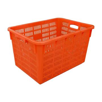 英达斯贝克 塑料周转筐,1#渔箱，外尺寸:680×475×400mm,橘黄色 售卖规格：1个