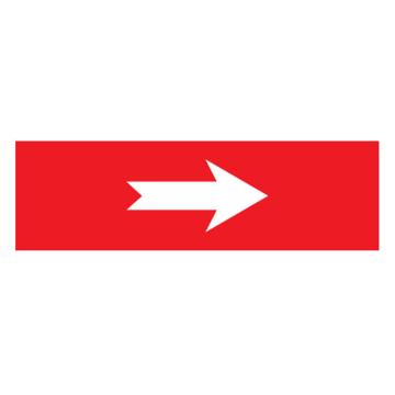 嘉辽 管道标识，箭头，红底白字，60×300mm，自粘性乙烯材质，EJLGB1210 售卖规格：1个