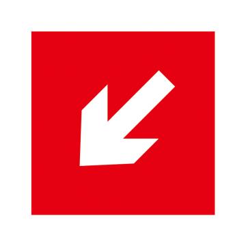 嘉辽 消防警示标签（斜箭头（仅图案）红底白箭头）-自粘型乙烯，100×100mm，EBS2407 售卖规格：10片/包