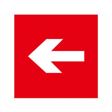 嘉辽 消防警示标签（箭头（仅图案）红底白箭头）-自粘型乙烯，100×100mm，EBS2406 售卖规格：10片/包