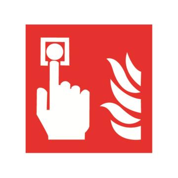 嘉辽 消防警示标签（火情警报按钮）-自粘型乙烯，100×100mm，EBS2399 售卖规格：10片/包