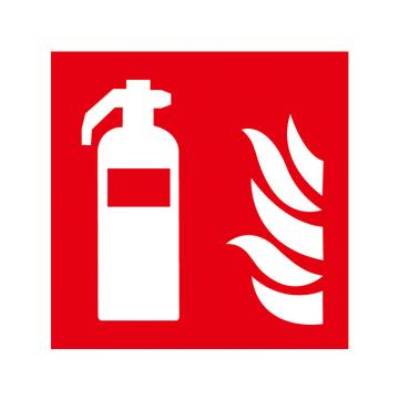 嘉辽 消防警示标签（灭火器（仅图案））-自粘型乙烯，100×100mm，EBS2402 售卖规格：10片/包