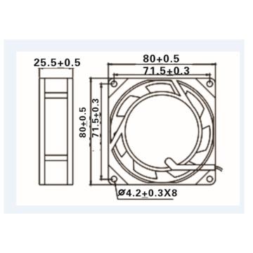 冠凌 风扇，阻燃带RD信号，双滚珠 ，尺寸：80*80，24V，厚度25mm 售卖规格：1个